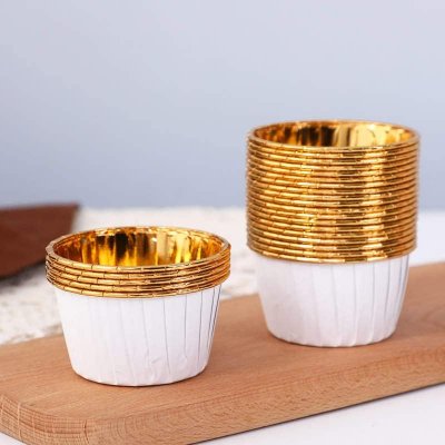 Caissette pour Muffins - CupcakeWrappers™ - Blanc Dorée